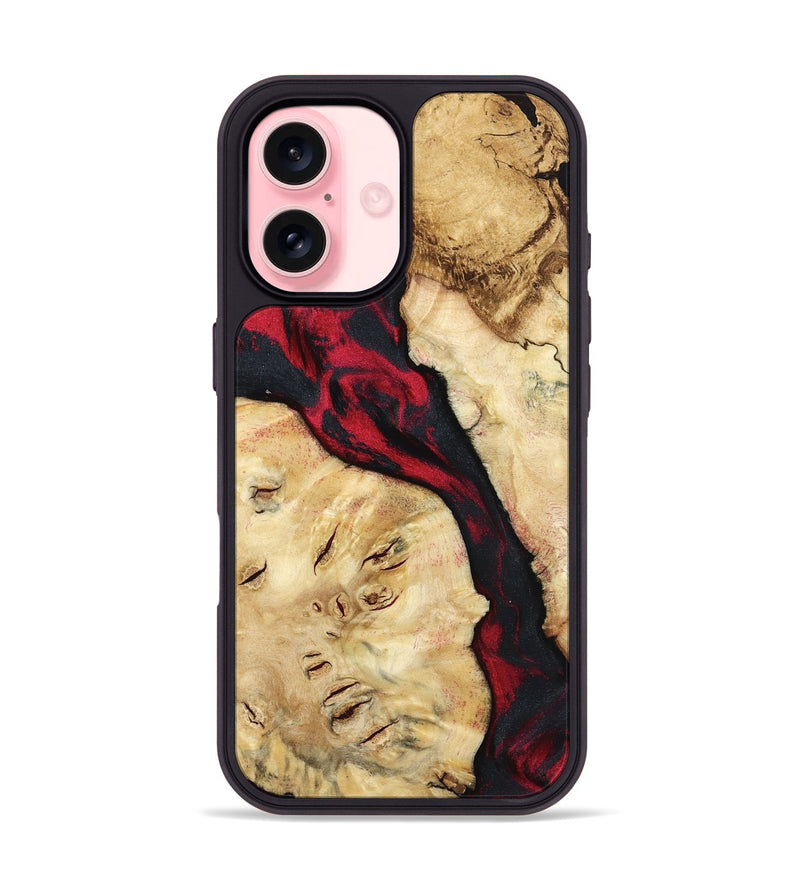 iPhone 16 Wood Phone Case - Valery (Red, 798277)