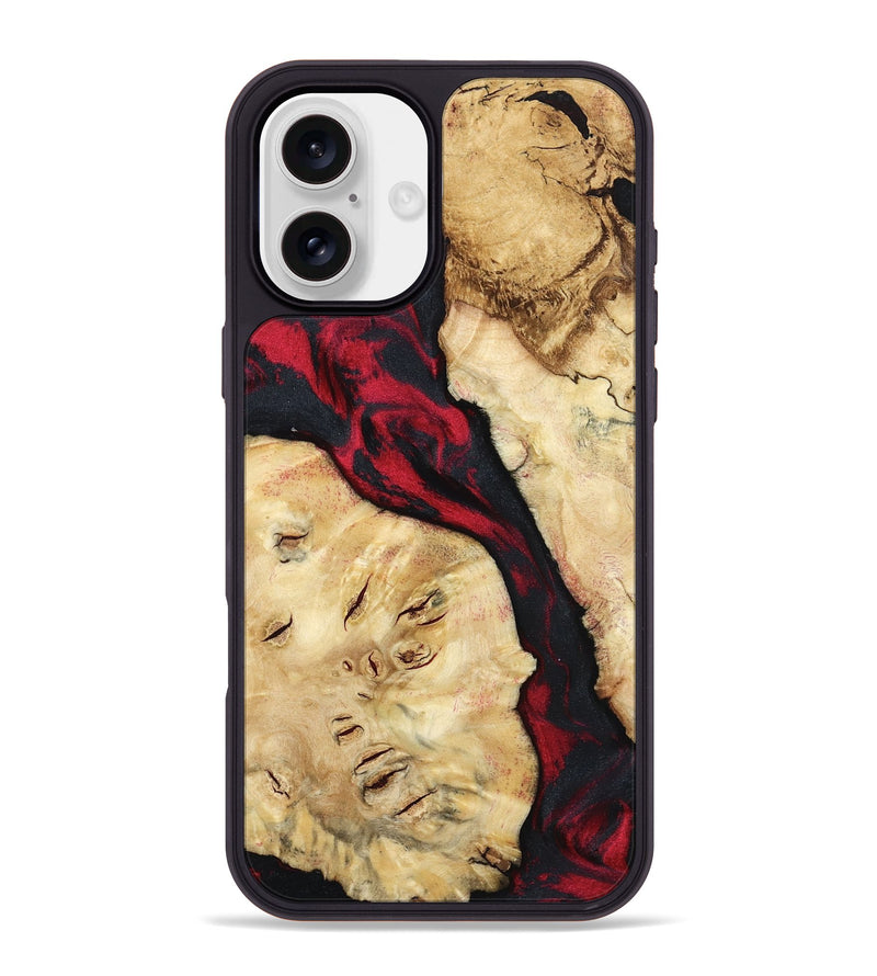 iPhone 16 Plus Wood Phone Case - Valery (Red, 798277)