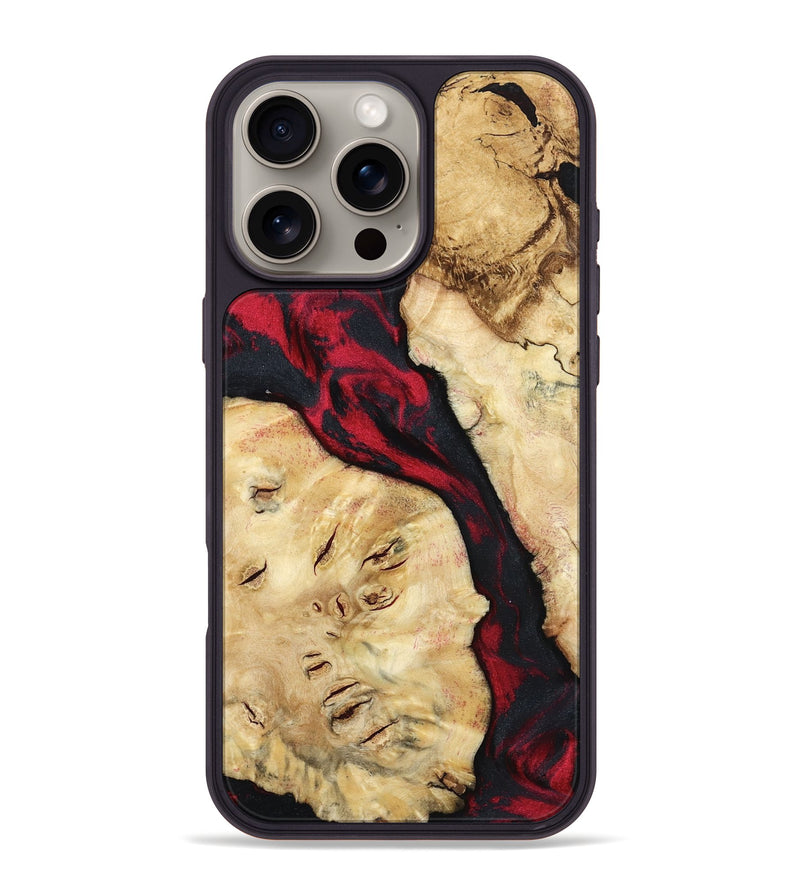iPhone 16 Pro Max Wood Phone Case - Valery (Red, 798277)