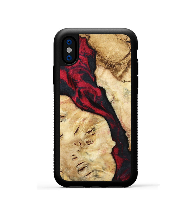 iPhone Xs Wood Phone Case - Valery (Red, 798277)