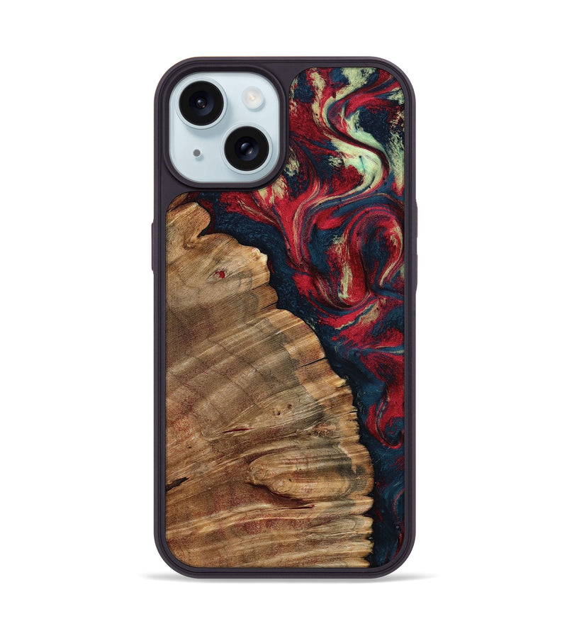 iPhone 15 Wood Phone Case - Belle (Red, 798281)
