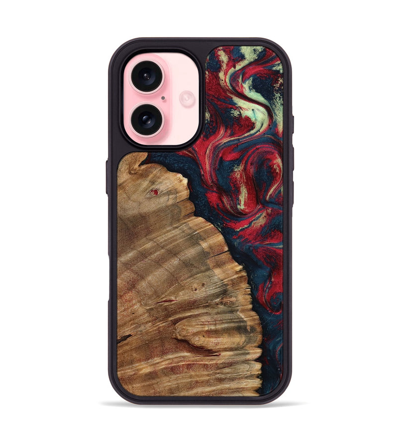 iPhone 16 Wood Phone Case - Belle (Red, 798281)