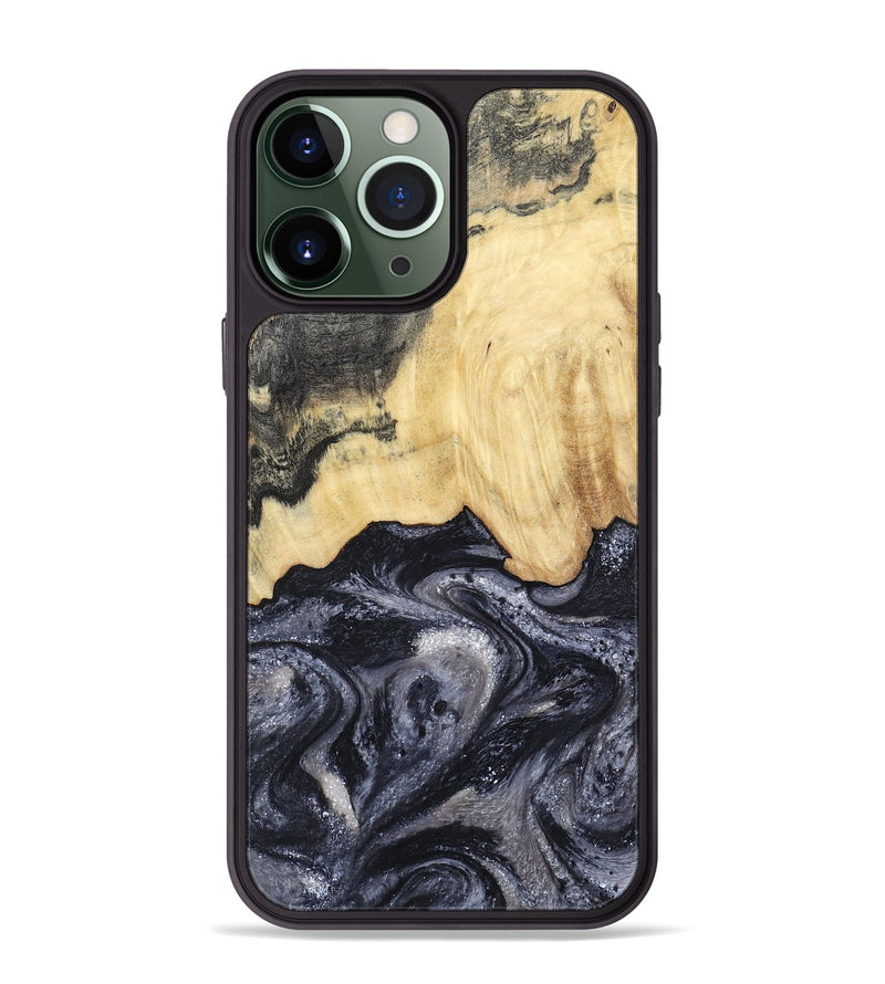 iPhone 13 Pro Max Wood Phone Case - Sloane (Black & White, 798282)