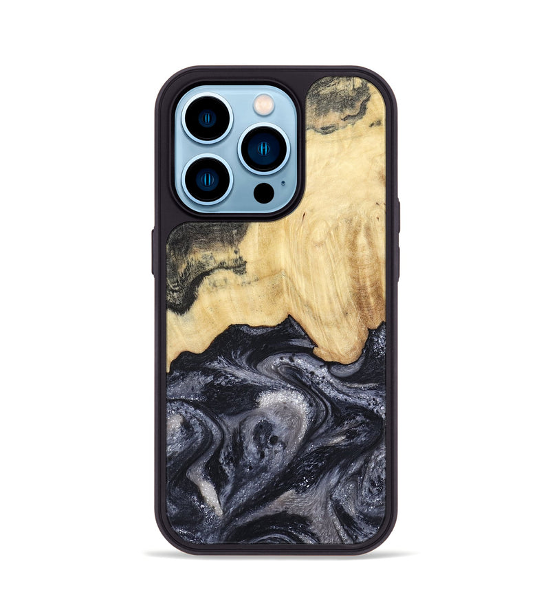 iPhone 14 Pro Wood Phone Case - Sloane (Black & White, 798282)