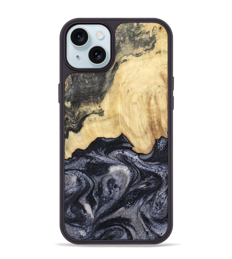 iPhone 15 Plus Wood Phone Case - Sloane (Black & White, 798282)