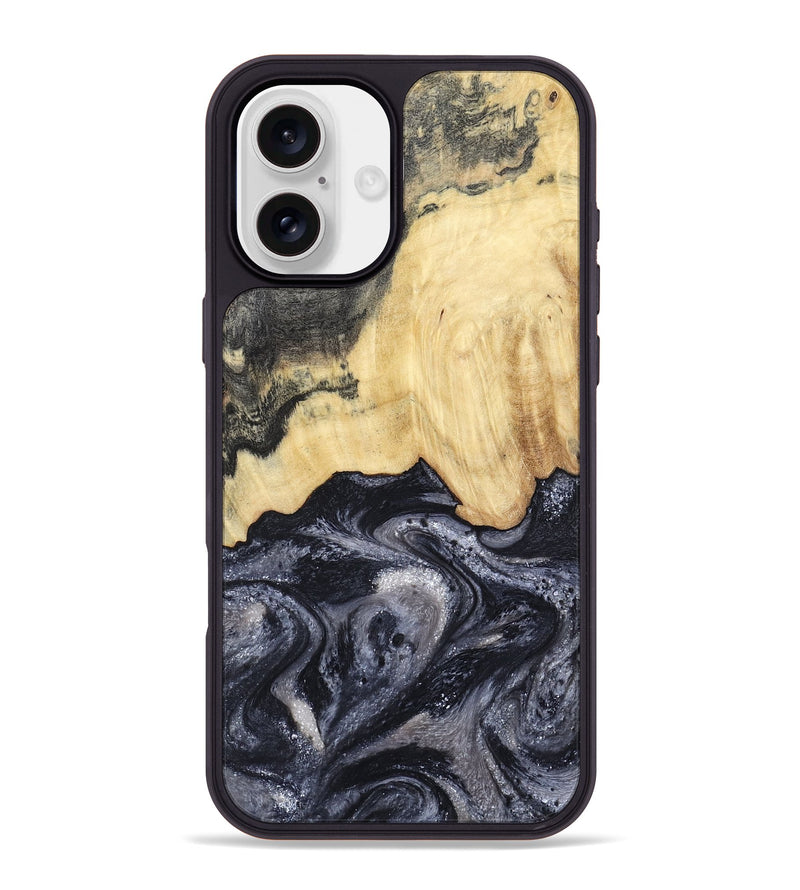 iPhone 16 Plus Wood Phone Case - Sloane (Black & White, 798282)