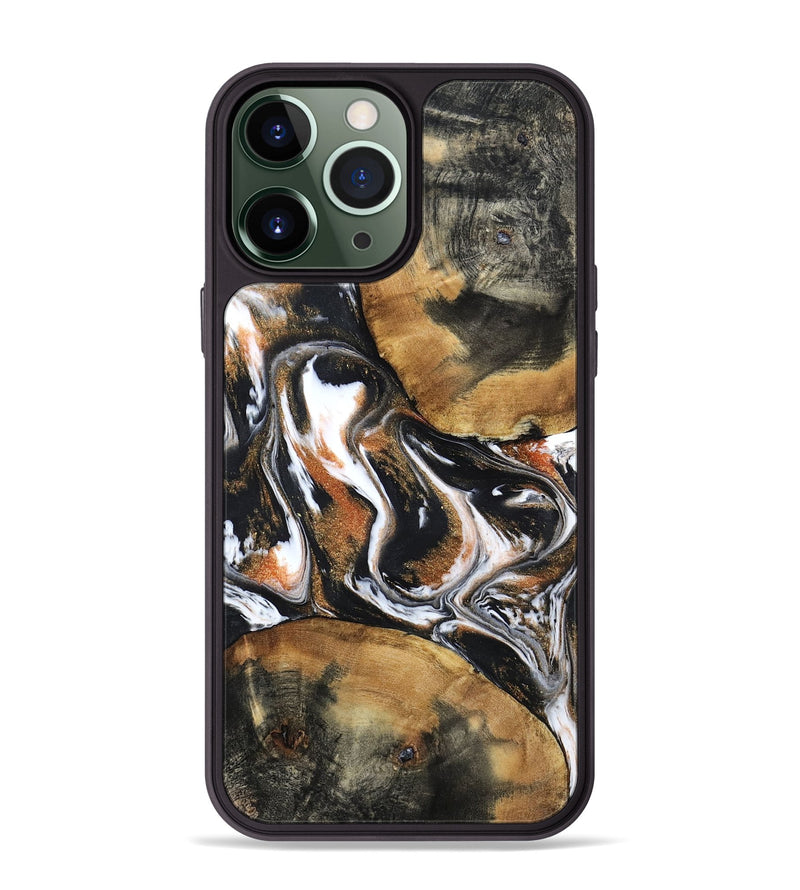 iPhone 13 Pro Max Wood Phone Case - Unique (Black & White, 798283)
