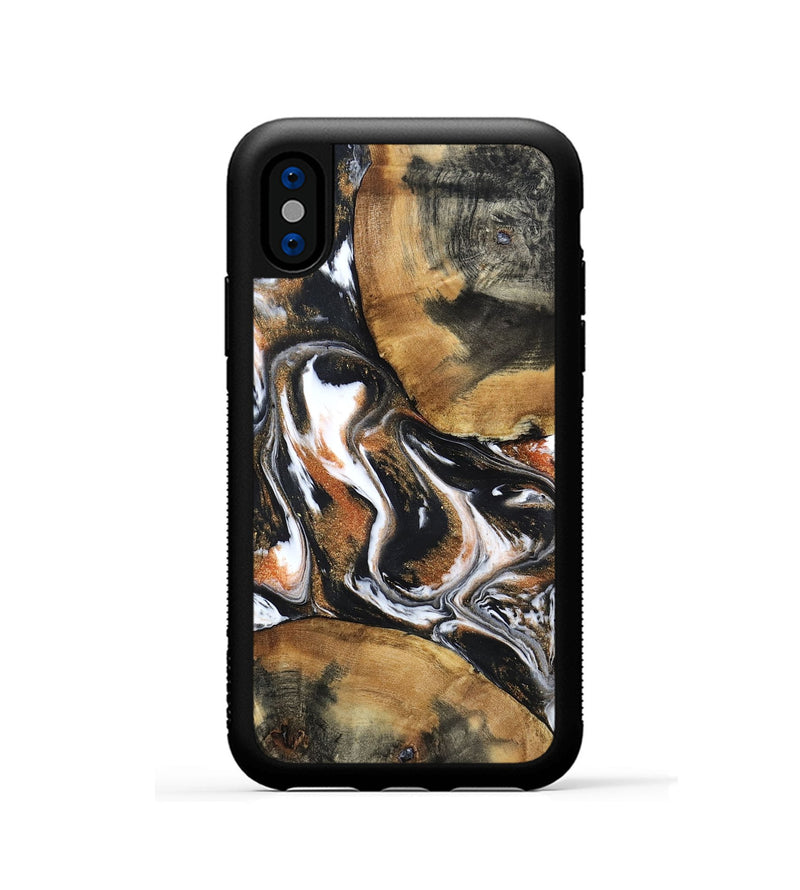 iPhone Xs Wood Phone Case - Unique (Black & White, 798283)