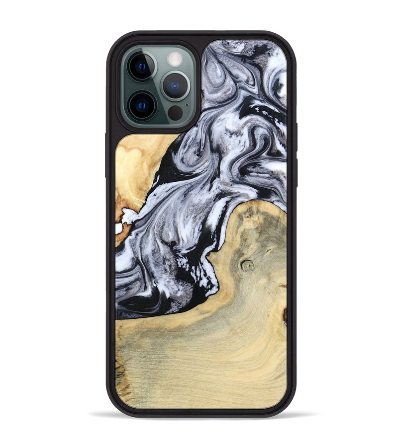 iPhone 12 Pro Max Wood Phone Case - Kolton (Black & White, 798285)