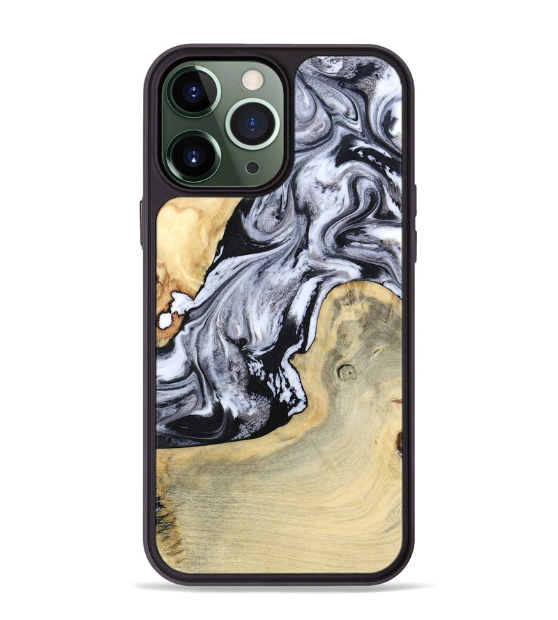 iPhone 13 Pro Max Wood Phone Case - Kolton (Black & White, 798285)
