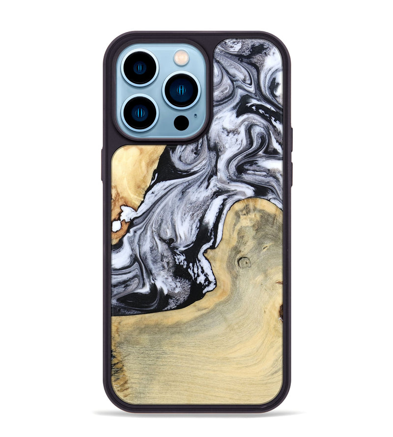 iPhone 14 Pro Max Wood Phone Case - Kolton (Black & White, 798285)