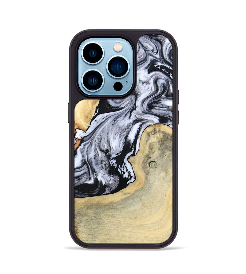 iPhone 14 Pro Wood Phone Case - Kolton (Black & White, 798285)