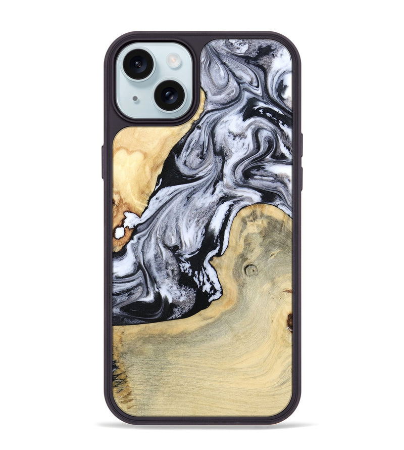 iPhone 15 Plus Wood Phone Case - Kolton (Black & White, 798285)