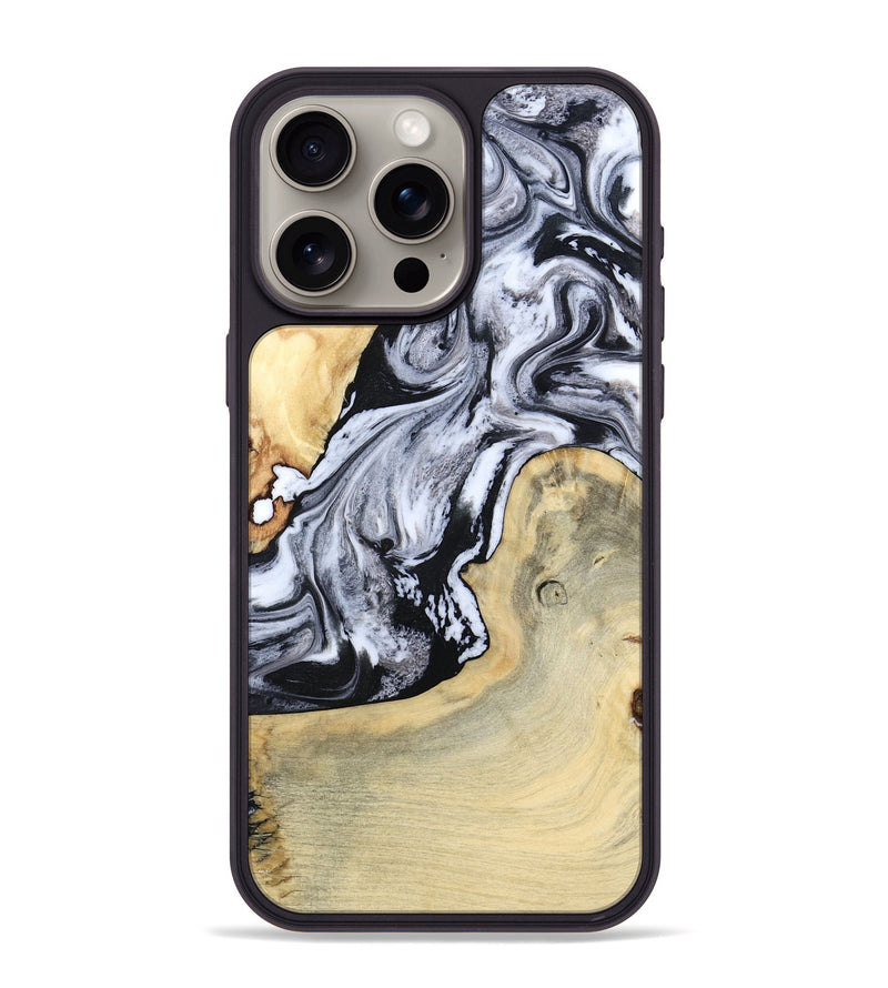 iPhone 15 Pro Max Wood Phone Case - Kolton (Black & White, 798285)