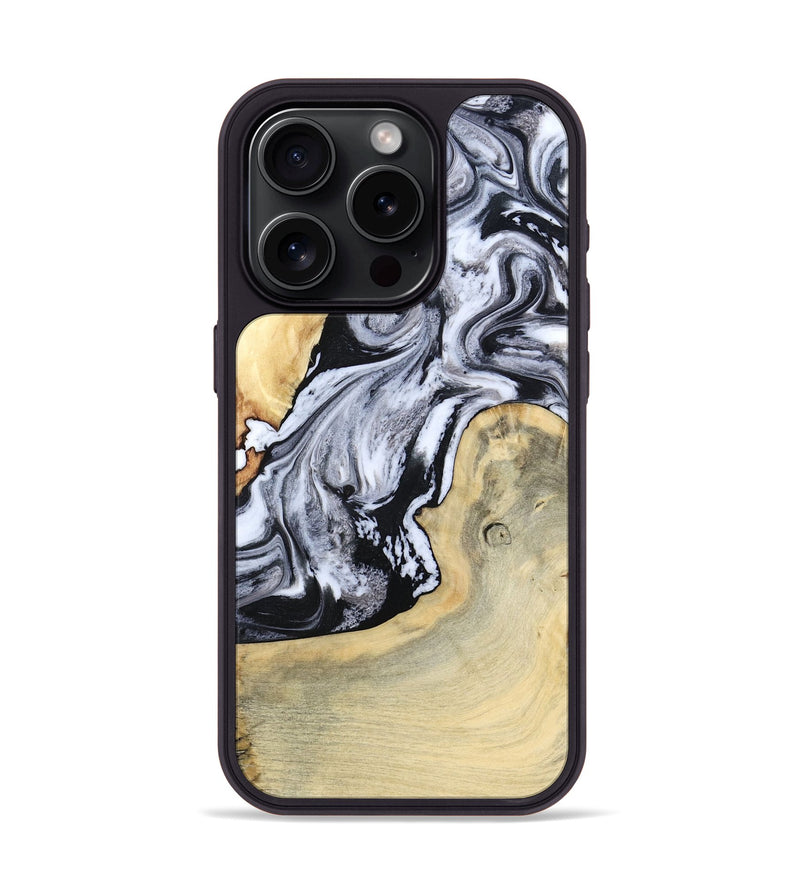 iPhone 15 Pro Wood Phone Case - Kolton (Black & White, 798285)
