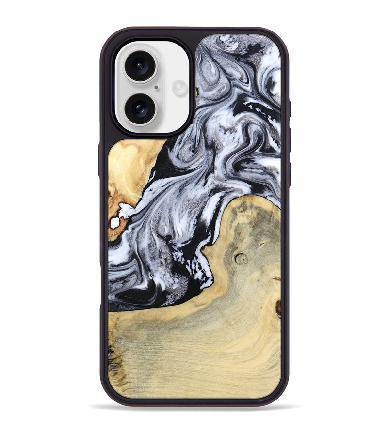 iPhone 16 Plus Wood Phone Case - Kolton (Black & White, 798285)