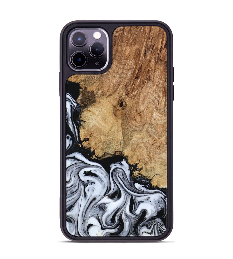 iPhone 11 Pro Max Wood Phone Case - Lorna (Black & White, 798287)