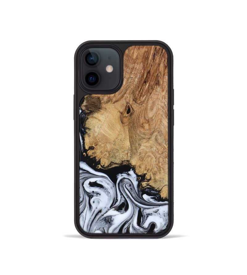 iPhone 12 mini Wood Phone Case - Lorna (Black & White, 798287)