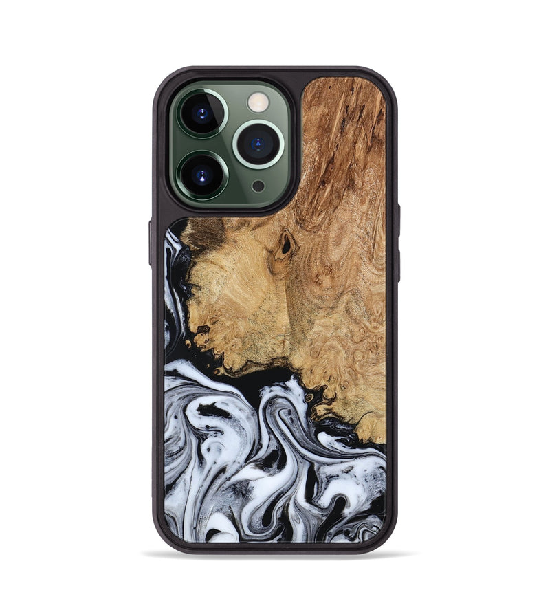 iPhone 13 Pro Wood Phone Case - Lorna (Black & White, 798287)