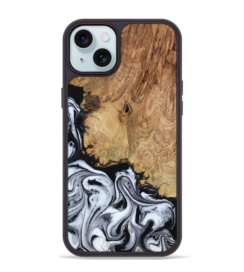 iPhone 15 Plus Wood Phone Case - Lorna (Black & White, 798287)