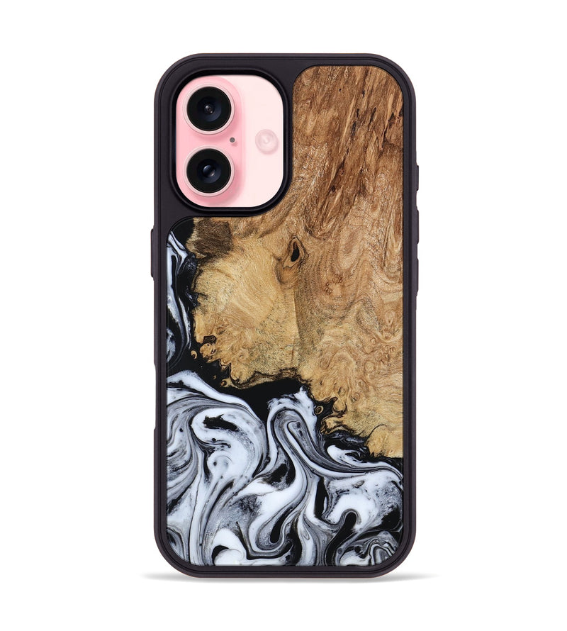 iPhone 16 Wood Phone Case - Lorna (Black & White, 798287)