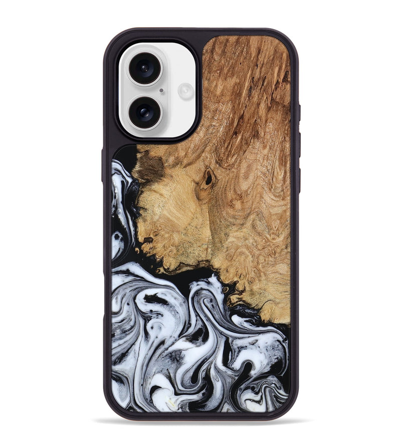 iPhone 16 Plus Wood Phone Case - Lorna (Black & White, 798287)