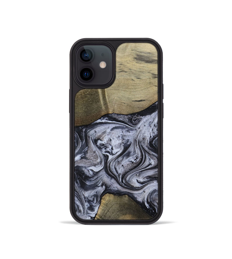 iPhone 12 mini Wood Phone Case - Walton (Black & White, 798288)