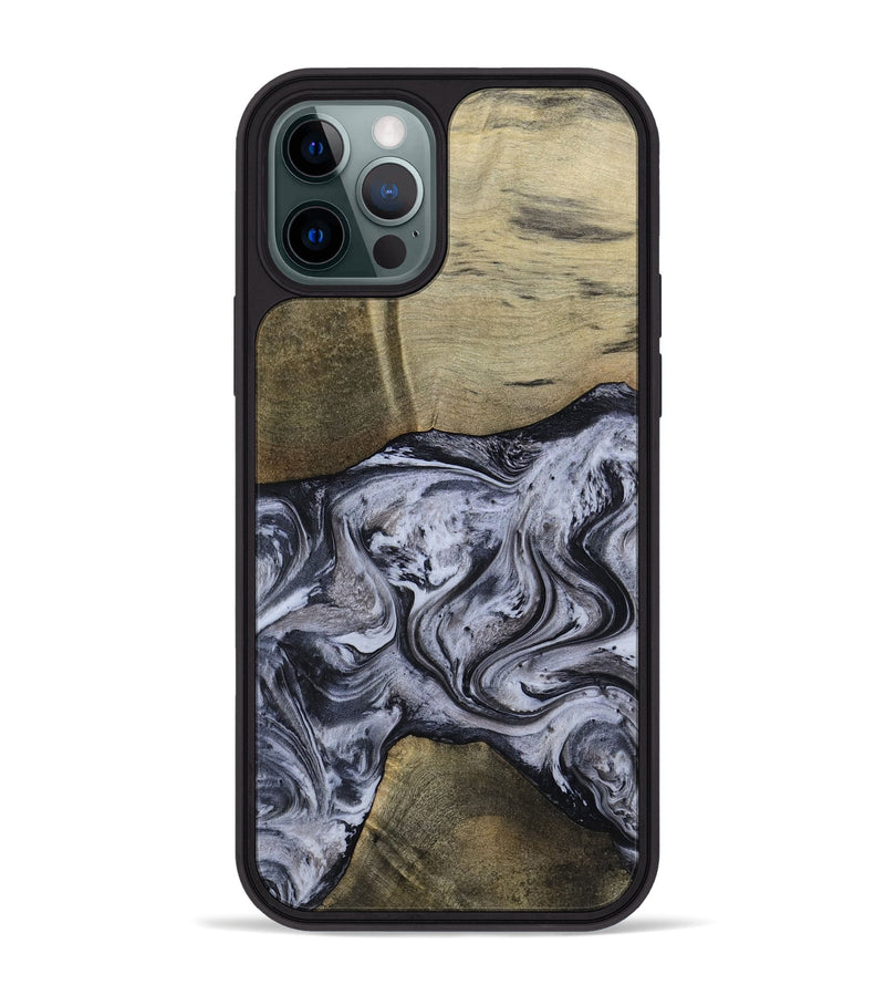 iPhone 12 Pro Max Wood Phone Case - Walton (Black & White, 798288)