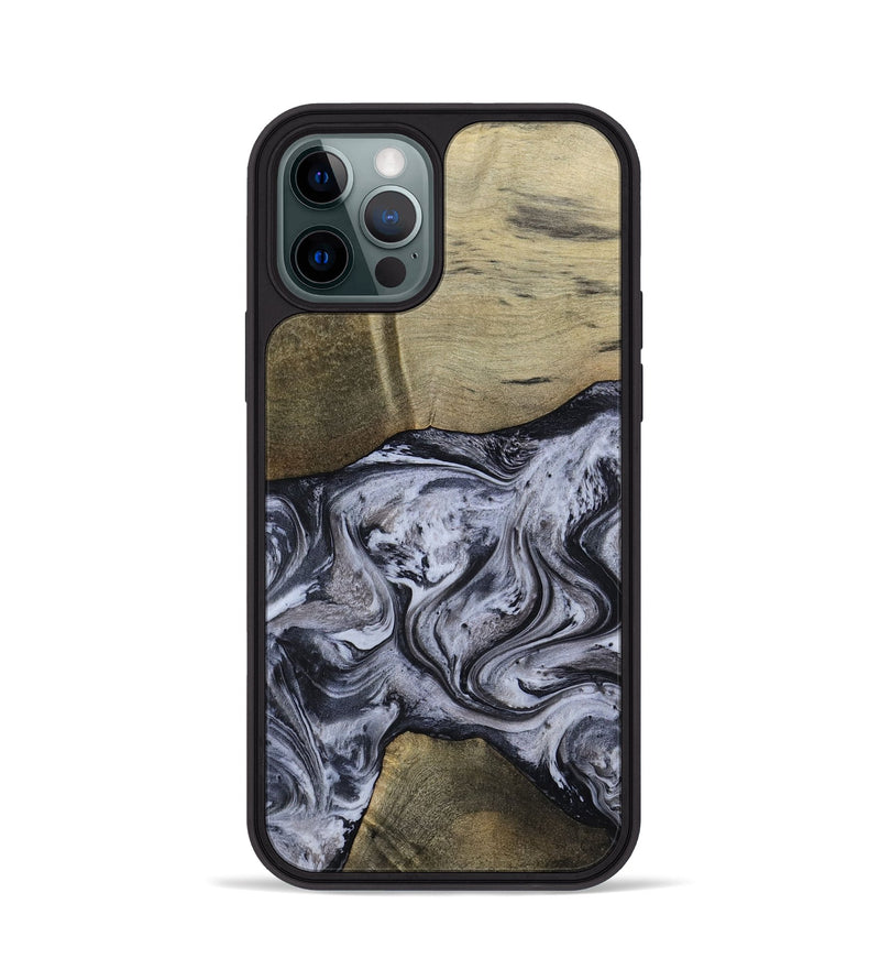 iPhone 12 Pro Wood Phone Case - Walton (Black & White, 798288)