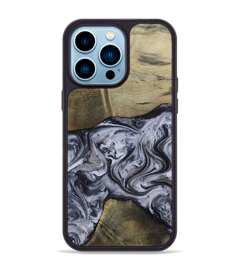 iPhone 14 Pro Max Wood Phone Case - Walton (Black & White, 798288)
