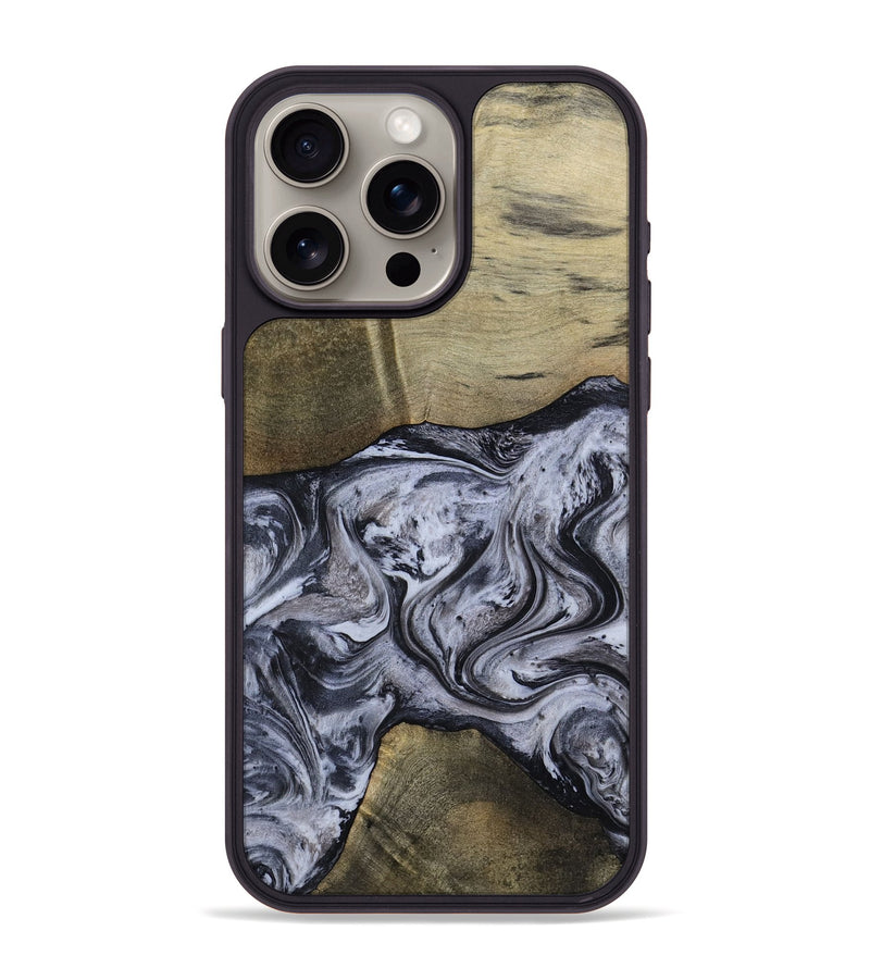 iPhone 15 Pro Max Wood Phone Case - Walton (Black & White, 798288)