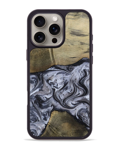 iPhone 16 Pro Max Wood Phone Case - Walton (Black & White, 798288)