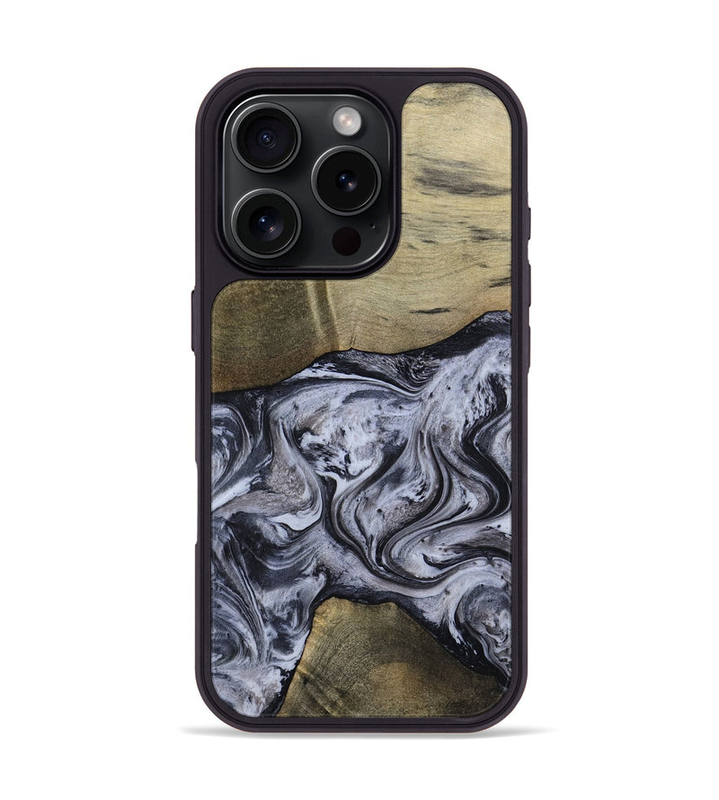 iPhone 16 Pro Wood Phone Case - Walton (Black & White, 798288)