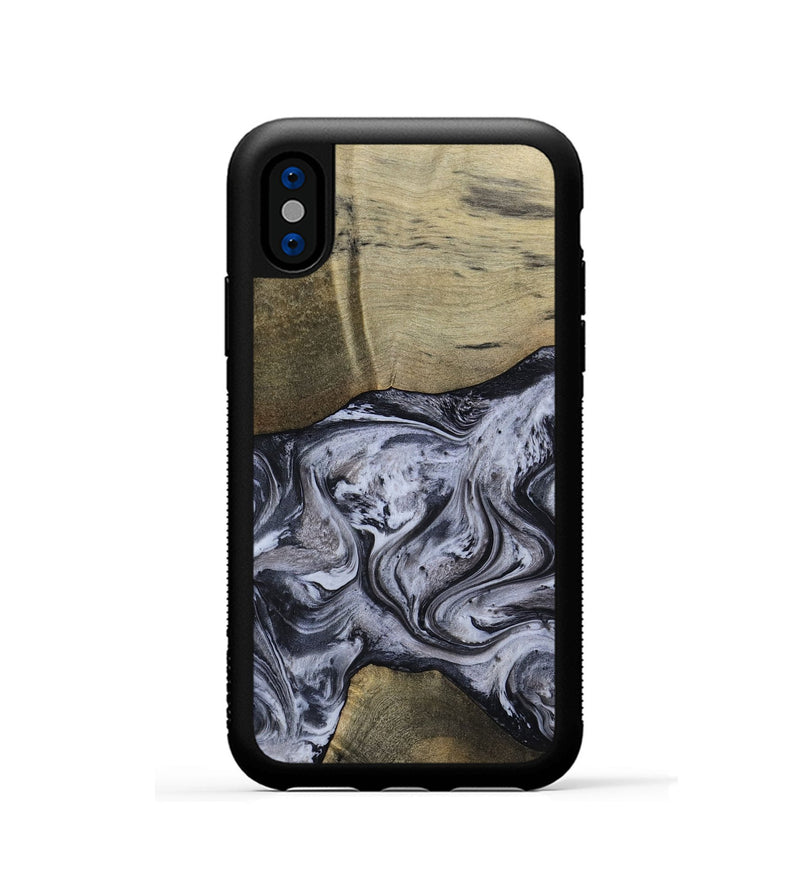 iPhone Xs Wood Phone Case - Walton (Black & White, 798288)