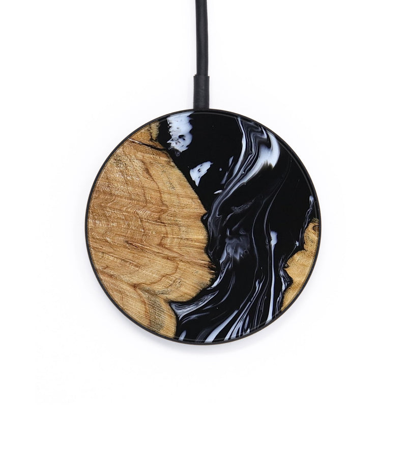 Circle Wood Wireless Charger - Waverly (Black & White, 798289)