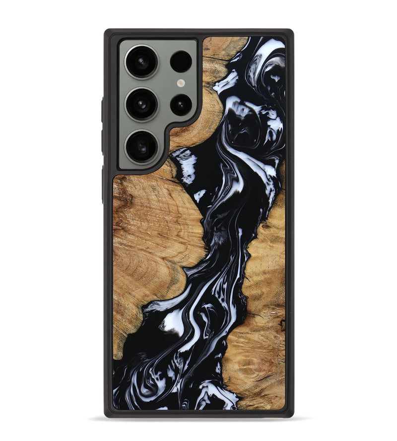 Galaxy S23 Ultra Wood Phone Case - Waverly (Black & White, 798289)