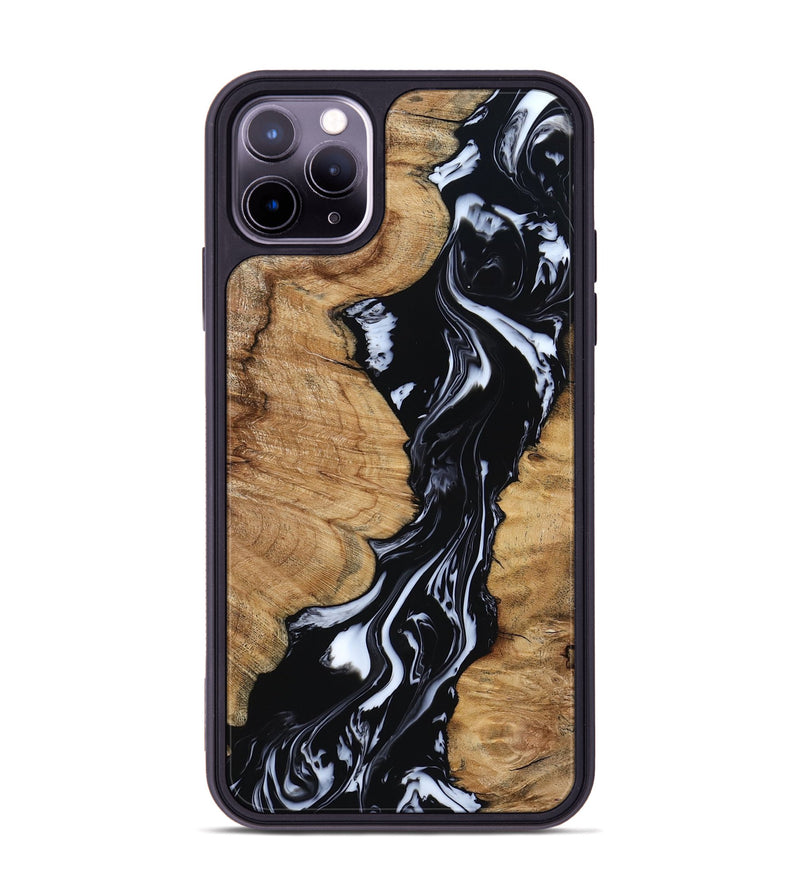 iPhone 11 Pro Max Wood Phone Case - Waverly (Black & White, 798289)