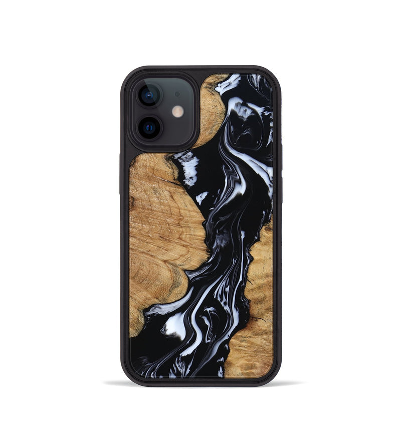 iPhone 12 mini Wood Phone Case - Waverly (Black & White, 798289)