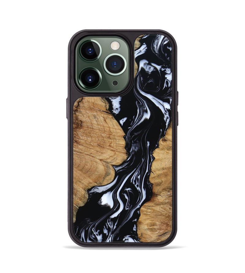 iPhone 13 Pro Wood Phone Case - Waverly (Black & White, 798289)