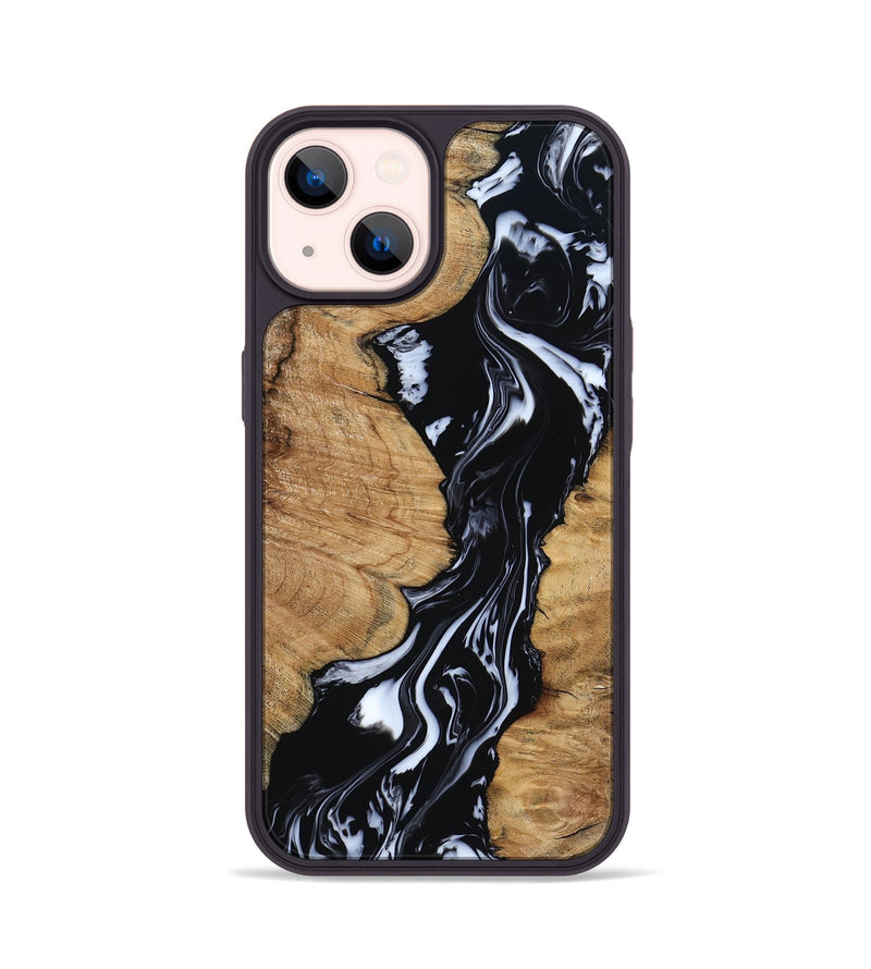 iPhone 14 Wood Phone Case - Waverly (Black & White, 798289)