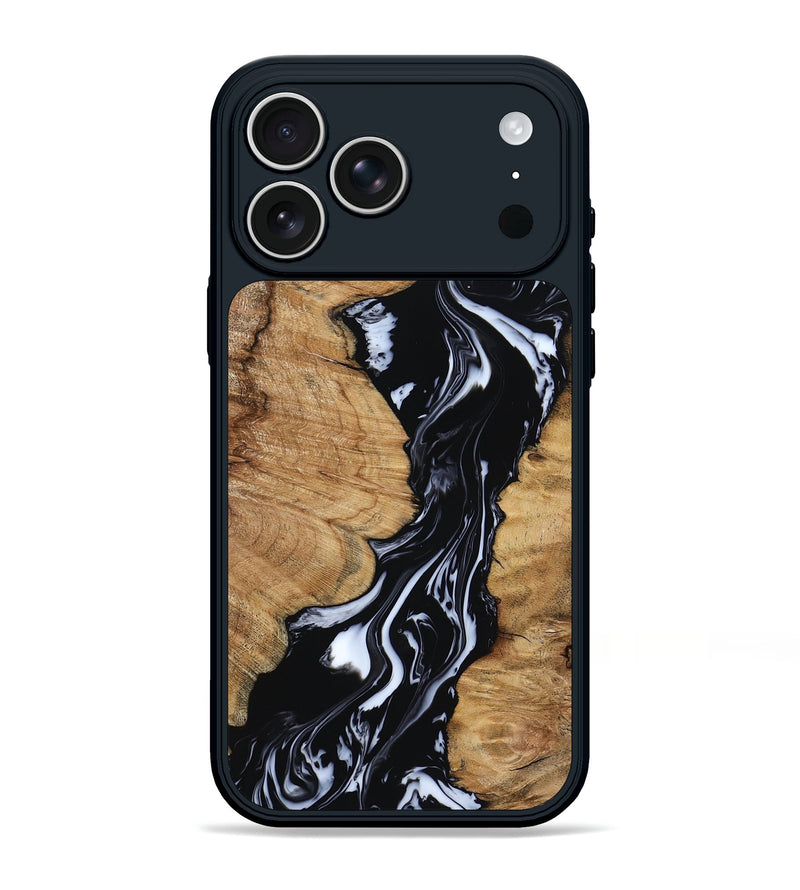 iPhone 17 Pro Max Wood Phone Case - Waverly (Black & White, 798289)