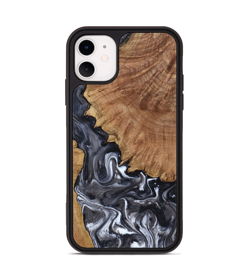 iPhone 11 Wood Phone Case - Latosha (Black & White, 798290)