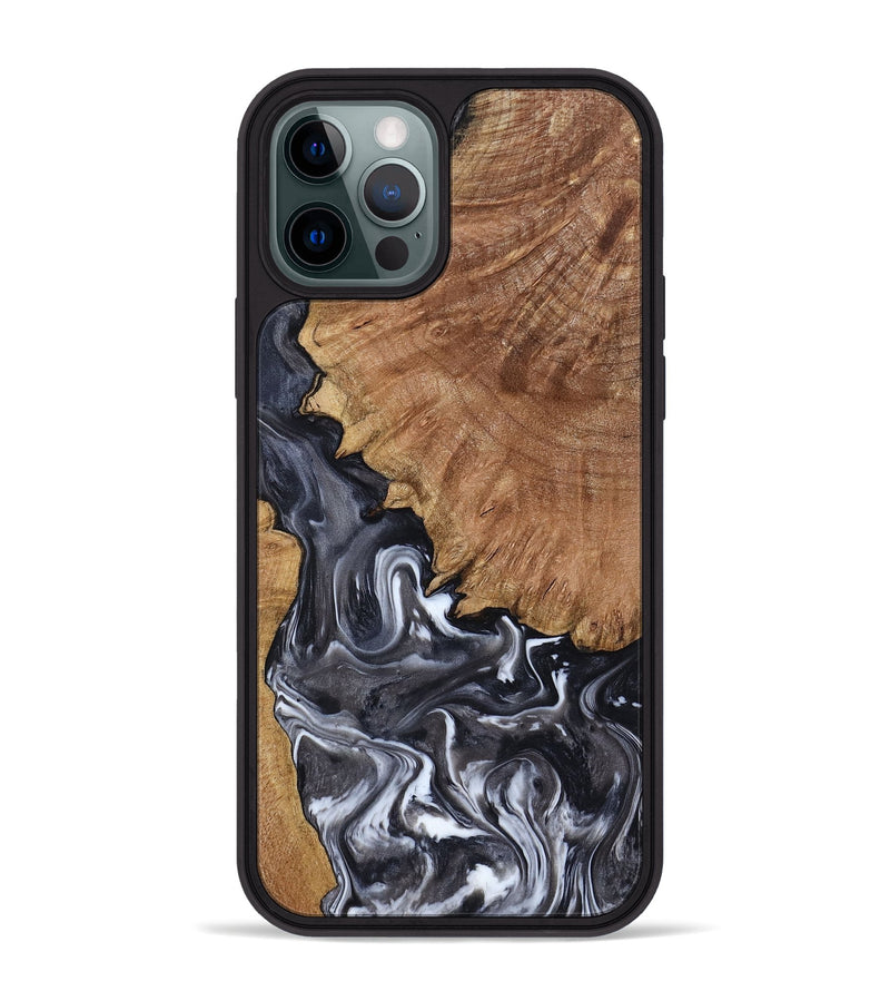 iPhone 12 Pro Max Wood Phone Case - Latosha (Black & White, 798290)