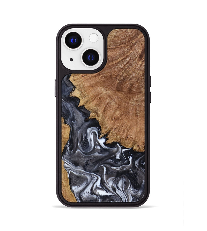 iPhone 13 Wood Phone Case - Latosha (Black & White, 798290)