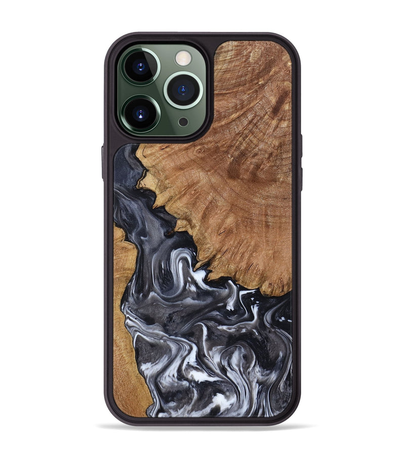 iPhone 13 Pro Max Wood Phone Case - Latosha (Black & White, 798290)