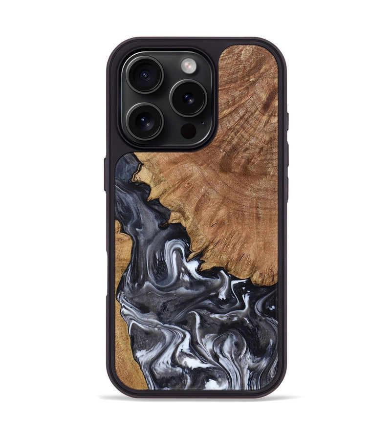 iPhone 16 Pro Wood Phone Case - Latosha (Black & White, 798290)