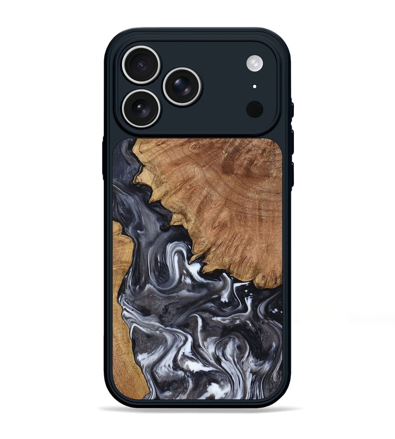 iPhone 17 Pro Max Wood Phone Case - Latosha (Black & White, 798290)