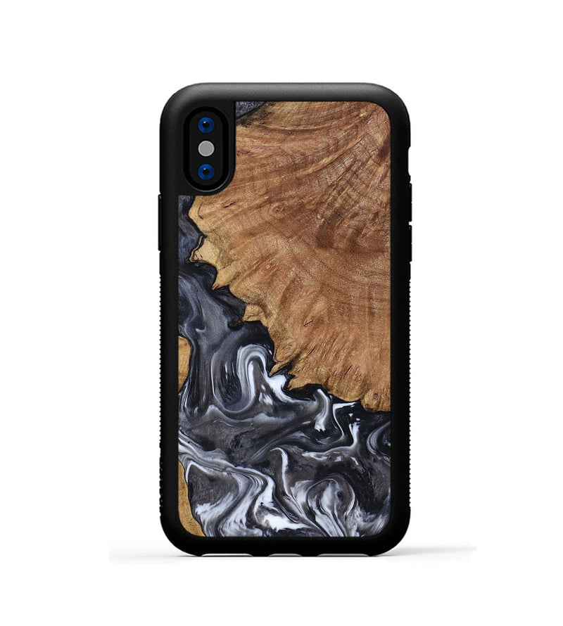 iPhone Xs Wood Phone Case - Latosha (Black & White, 798290)