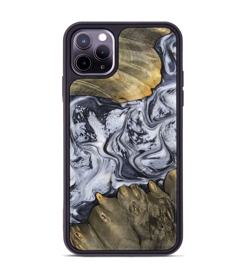iPhone 11 Pro Max Wood Phone Case - Loyd (Black & White, 798292)
