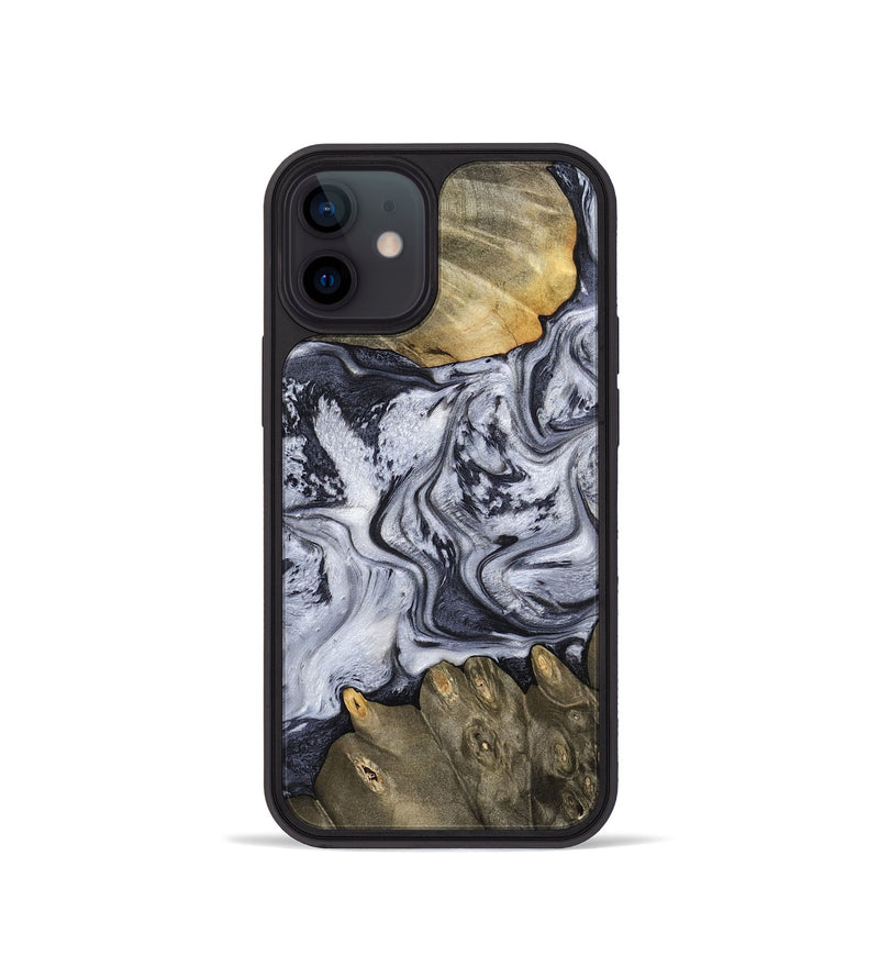 iPhone 12 mini Wood Phone Case - Loyd (Black & White, 798292)
